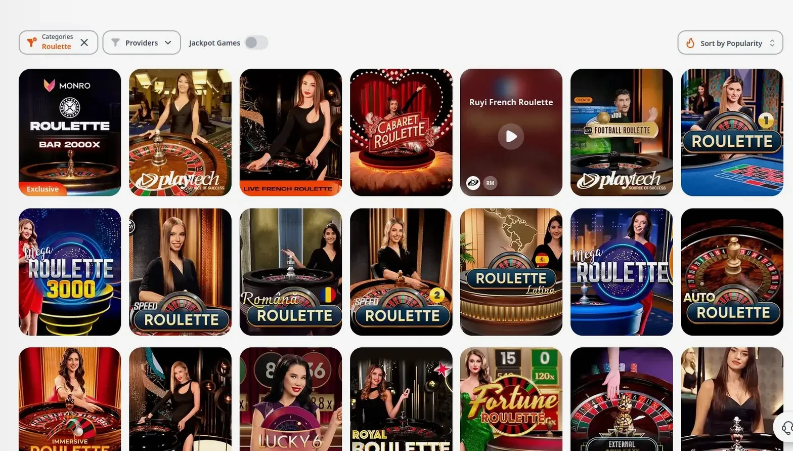 Spinmama Casino Spielauswahl